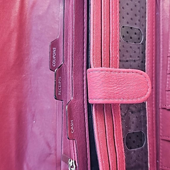 Maroon Red Wallet Perfect Organizer Cash Receipts And Coupons - Picture 7 of 8